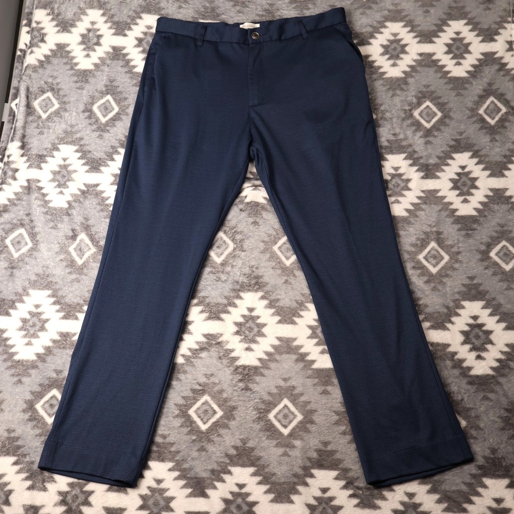 Con.Struct Slim Fit Knit Stretch Pants Navy Blue 36x32 Trousers Chinos